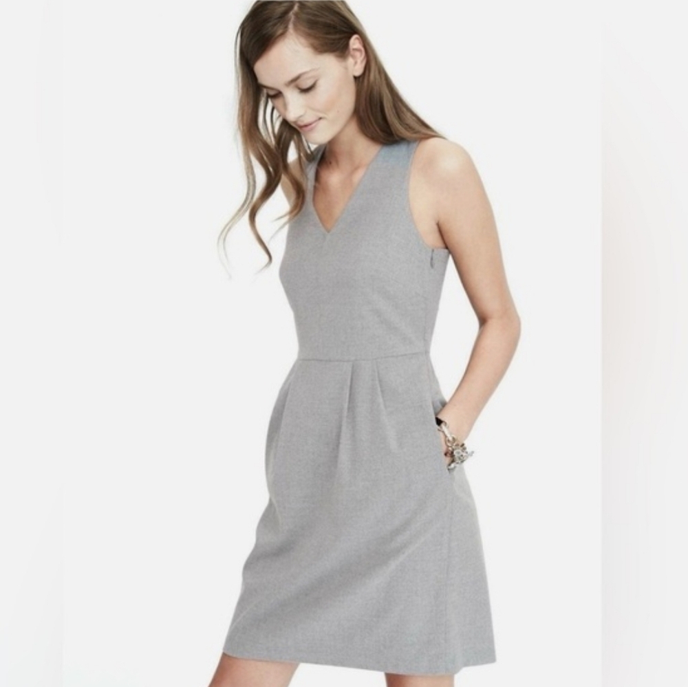 BANANA REPUBLIC Gray Bow Back Dress
